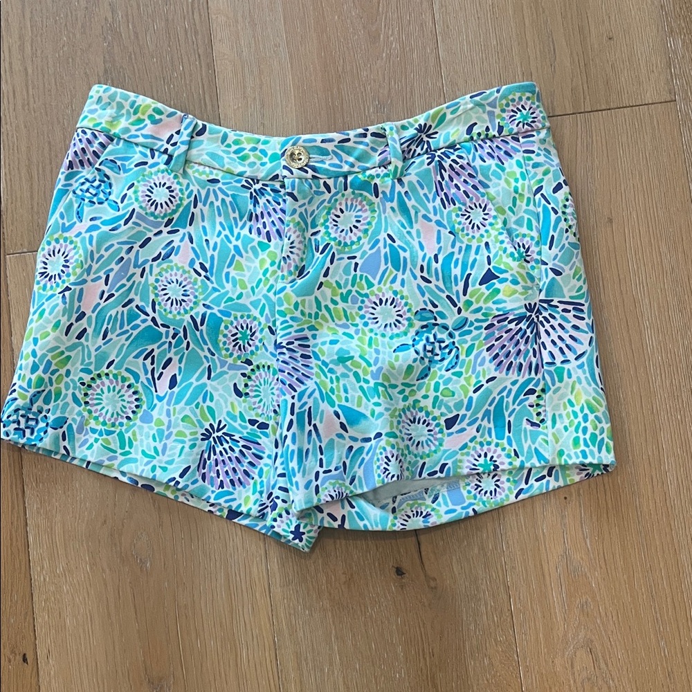 Lilly Pulitzer Blue and Green Patterned Shorts